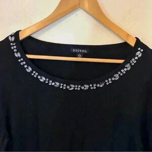 George Embellished Neckline Pullover Sweater Black Size L